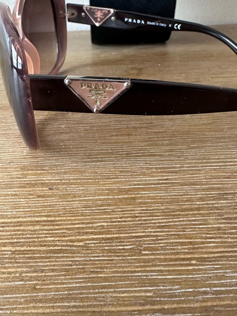 ✨ PRADA Oversized Minimalist Sunglasses • Deep Burgundy Wine • SPR 15O - Picture 2 of 6